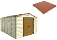 Pavimento per Casetta Box da Giardino 325x398x233 cm in Plastica Terracotta