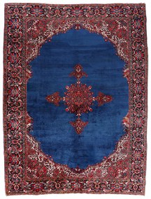 Heriz Tappeto 400x320 Blu (Iran) Annodato A Mano
