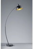 Piantana ad Arco Recife 1 x E27 Paralume Metallo Nero Interno Oro Trio Lighting