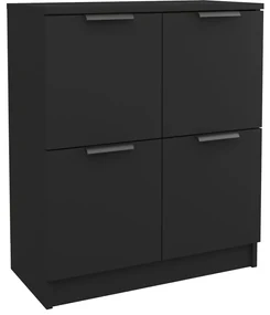Credenza nera 60x30x70 cm in legno multistrato