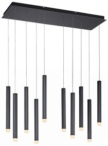 Lampada a sospensione moderna nera con LED 10 luci - Stanislas