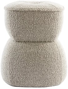 Sgabello in tessuto bouclé beige Leyla - Light &amp; Living