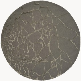 Tappeto rotondo in lana a pelo corto fatto a mano Marmo