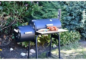 Griglia a carbone con affumicatoio nero/legno