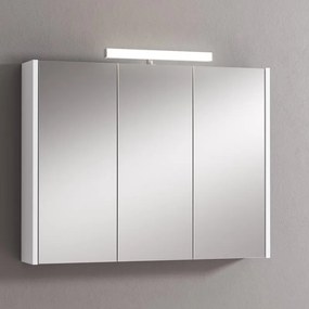 Pensile con luce Akira laccato lucido bianco L 90 x H 70 x P 15.5 cm