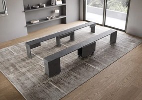 Seduta allungabile fino a 300 cm per tavolo consolle ELIA Antracite