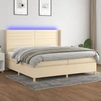 Letto a Molle Materasso e LED bianco 200x200cm in Tessuto cod mxl 61261