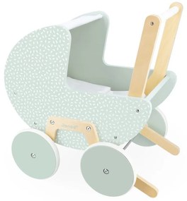 Carrozzina in legno per bambole con copertina e cuscino - Zen