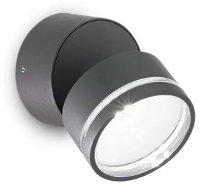 Lampada da parete omega ap round antracite 4000k