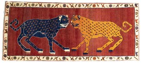 Gabbeh Tappeto persiano 100x240 Rosso (Iran) Annodato A Mano