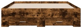 Giroletto con cassetti rovere fumo 140x190 cm legno multistrato