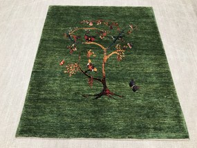 Gashguli Tappeto 190 x 150 Verde (Iran) Annodato A Mano