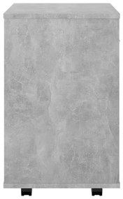 Mobiletto con rotelle grigio cemento 46x36x59 cm in truciolato