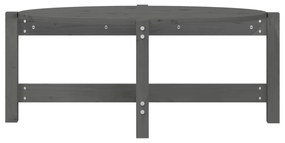 Tavolino da salotto grigio 87x48x35cm in legno massello di pino