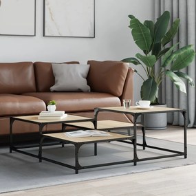 Tavolino salotto rovere sonoma 107x107x40 cm legno multistrato