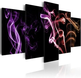 Quadro Fumo variopinto  5 pezzi  Colore Nero, Dimensioni e Misure 100x50