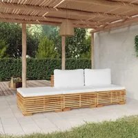 Set Divani da Giardino 3 pz con Cuscini Legno Massello di Teakcod mxl 73569