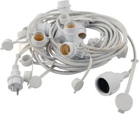 Stringa elettrificata picnic bianca 10 luci attacco e27 ip54 con sp...