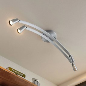 Plafoniera di design Velanoris Lucande, dimmerabile, Alluminio / Grigio / Zincato, Soggiorno / Sala da pranzo, Alluminio, Moderno, Plafoniera
