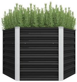 Fioriera Per Giardino Antracite 129x129x77cm İn Acciaio Zincato /