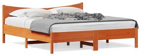 Giroletto Senza Materasso Marrone Cera 180x200 Cm Legno Di Pino /