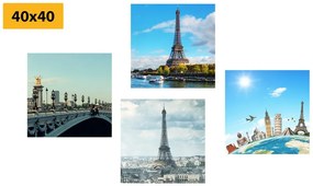 Set di quadri – Vista sulla Torre Eiffel a Parigi