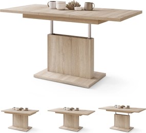 ASTON MINI Rovere Sonoma - MODERNO TAVOLINO DA SALOTTO TRASFORMABILE ALLUNGABILE SOLLEVABILE