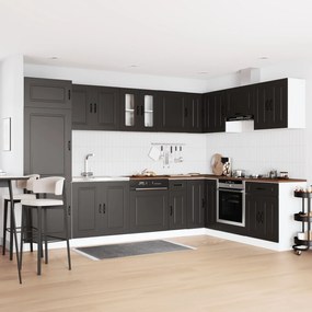 Mobiletto da cucina  &quot;&quot;kalmar&quot;&quot; con doppio lavandino nero in legno ingegnerizzato