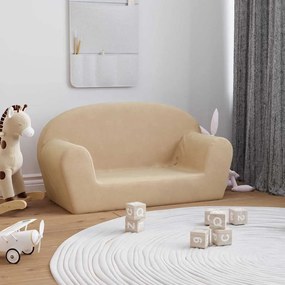 Divano Per Bambini A 2 Posti Crema İn Morbido Peluche /