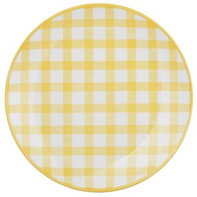Piatto frutta quadretti giallo 19 cm Vichy