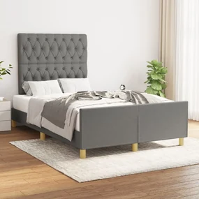 Giroletto con testiera grigio scuro 120x200 cm in tessuto