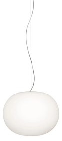 Flos Glo-Ball Suspension 2 Lampada a Sospensione 45 cm a luce diffusa in acciaio e vetro soffiato Bianco