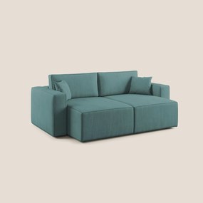 Morfeo divano con seduta estraibile in morbido tessuto impermeabile T02 petrolio 180 cm