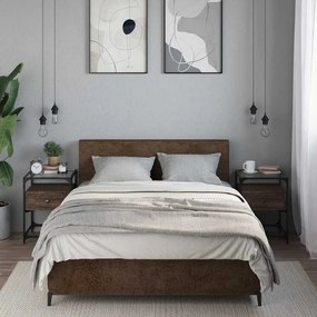 Comodini 2 Pz Rovere Marrone 40x40x55 Cm İn Legno Multistrato /