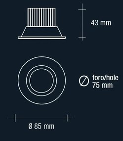 CLAIRE, Faretto incasso tondo COB led