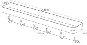 Portachiavi a parete nero con ripiano Smart - YAMAZAKI
