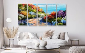 Quadri 5 pezzi – Mare floreale
