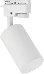 Faro GU10 per binario Monofase in Vetro Bianco