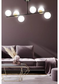 Plafoniera Contemporaneo Vishnu Acciaio Nero Oro 6 Luci E14 Ip20