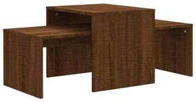 Set di tavolini rovere marrone 100x48x40 cm legno multistrato