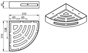 Gedy - Mensola angolare per doccia SMART 21x4,5 cm nero opaco