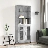 Credenza Grigio Cemento 69,5x34x180 cm in Legno Multistrato 3189337