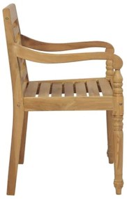 Sedie Batavia con Cuscini 6 pz in Legno Massello di Teak