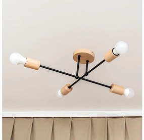 Plafoniera da soffitto CAMBRIDGE 4xE27/15W/230V pino