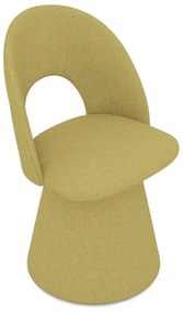 Sedia da pranzo gialla in imbottito Kalo – Makamii