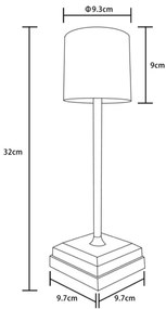 Globo 58487S - Lampada da tavolo ricaricabile a LED DIXON, dimmerabile con controllo touch, 1,5W/5V 2200 mAh beige