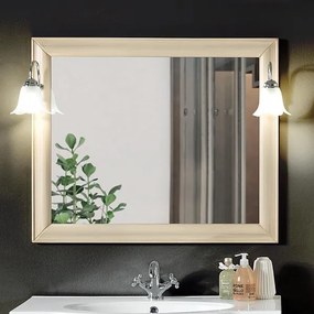 Specchio da bagno con cornice e due applique in stile classico MARTINA avorio