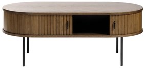 Tavolino in rovere decorato in colore naturale 60x120 cm Nola - Unique Furniture