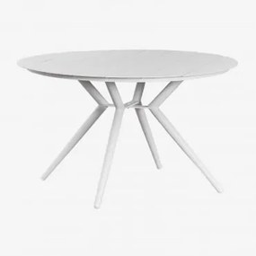 Tavolo da giardino rotondo in alluminio Valerie Gardenia Bianco - Sklum
