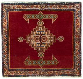 Shiraz Tappeto 60x60 Rosso (Iran) Annodato A Mano